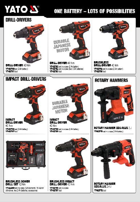 Catalog scule electrice 18 V (EN)